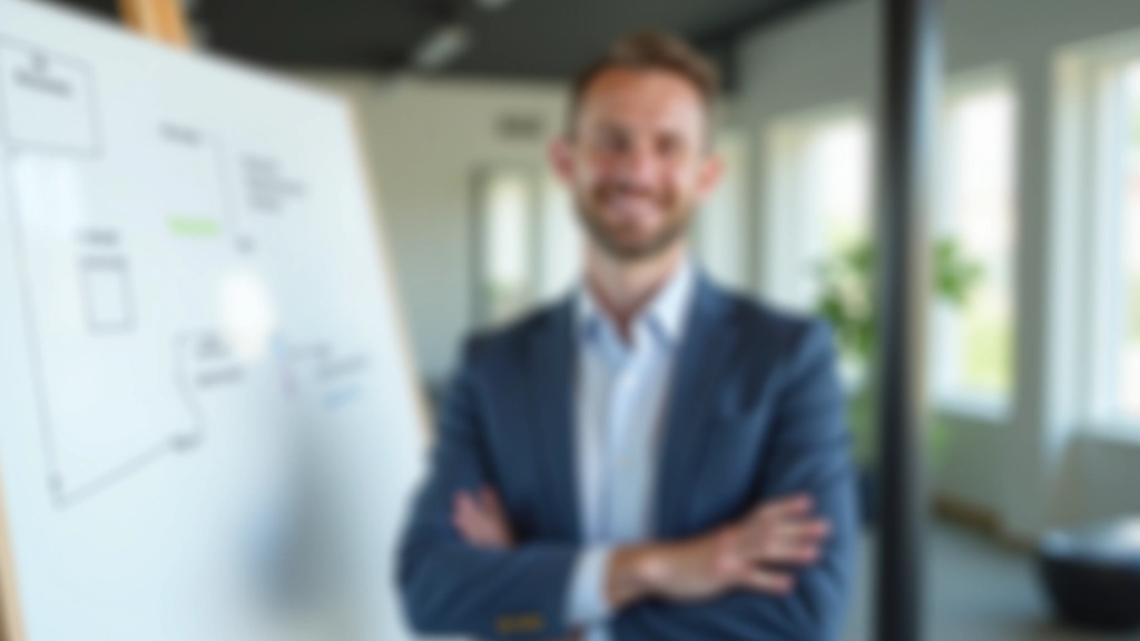 Consultant établissant une stratégie commerciale sur un tableau blanc avec des clients en visioconférence